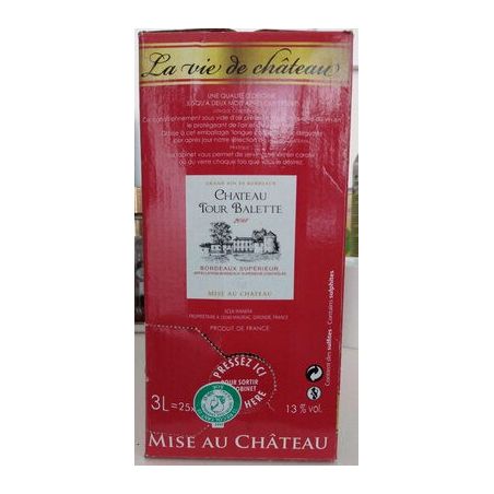 Château Tour Balet 3L Bib Bordeaux Superieur Rouge Chateau