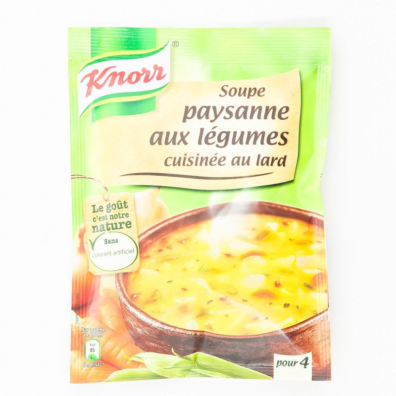 Knorr Soupe Paysanne Légumes Cuisinés Déshydraté Lardons 4 Assiette 1L - 97G