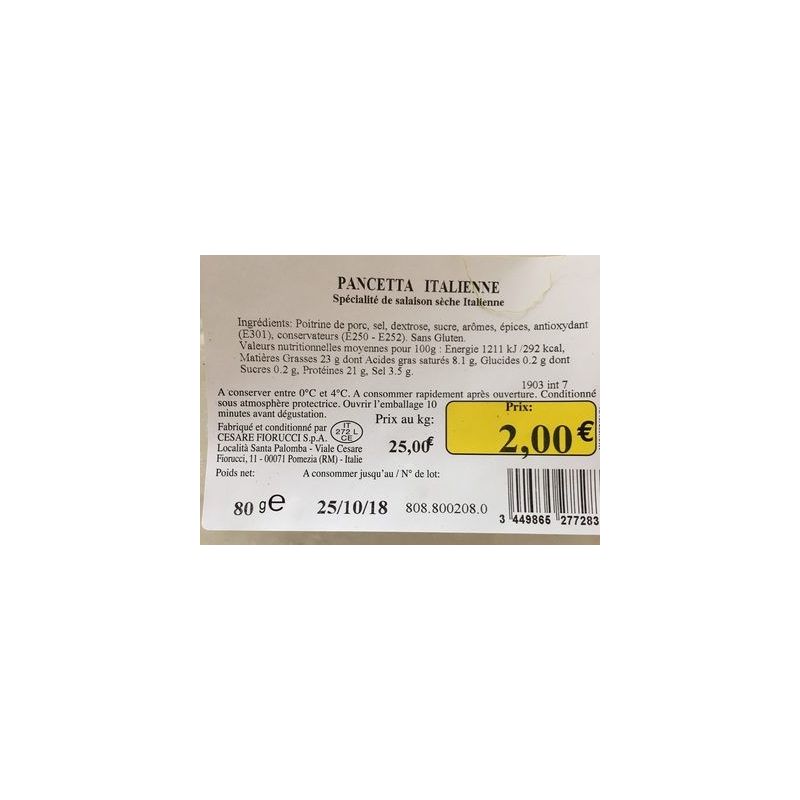 Fe Chiff.Panceta Italienne 80G