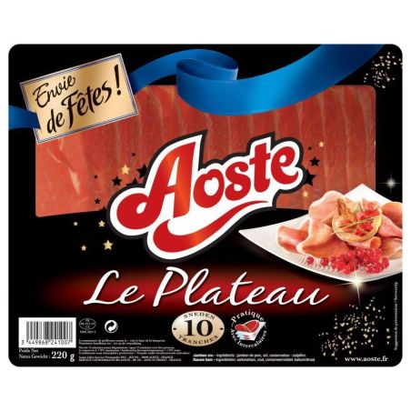 Aoste Plateau Jambon Cru 10Tr 220G