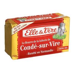 Elle & Vire 250G Plq Beurre 1/2 Sel Conde Elle&Vire