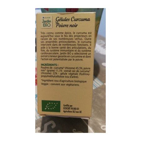 Jardin Biologique 40 Gel Curcuma/Poivre J.Biolog