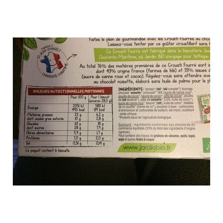 Jardin Bio Jbio Fourre Choco Nois Bio170G