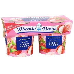 Mamie Nova 2X150G Yaourt Litchi Rose