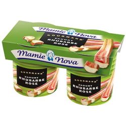 Mamie Nova 2X150G Yaourt Dessert Gourmand Rhubarbe Rose