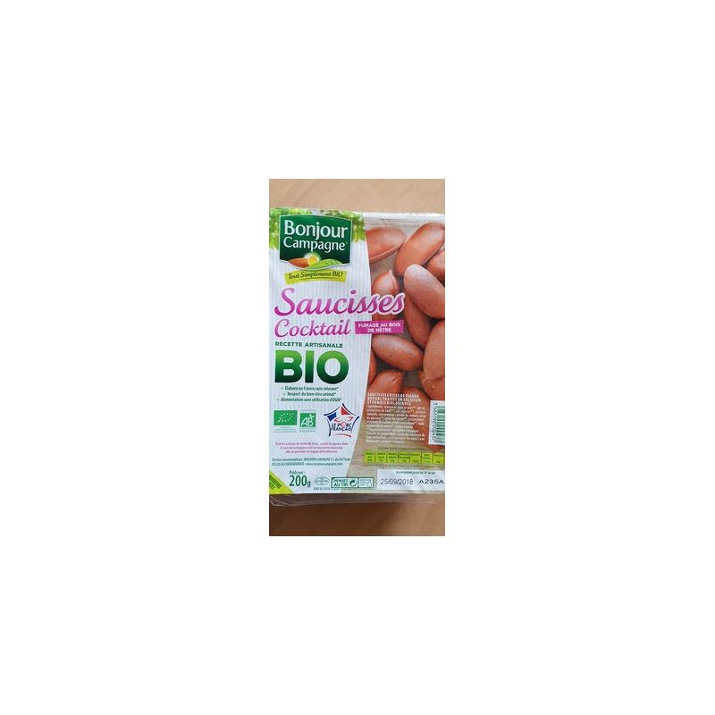 Bonjour Campagne Saucisse Cocktail Bio 200G
