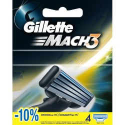 Gillette Mach 3 Mens Razor Blades 4 Pack