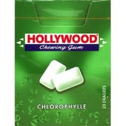 Hollywood Chewing-Gum Chlorophylle Sans Sucre : Les 5 Paquets De 28 G