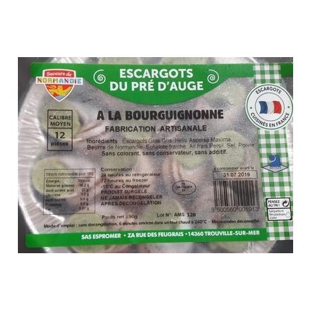 Pre D'Auge 12 Escargots Moyens Bourguignon D Auge