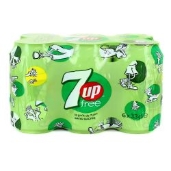 Seven Up Soda Citron Vert Sans Sucres 7Up : Le Pack De 6 Canettes 33Cl