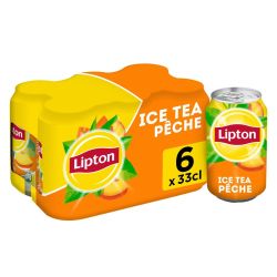 Lipton Ice Tea Boisson Au Thé Glacé Pêche : Le Pack De 6 Canettes 33Cl