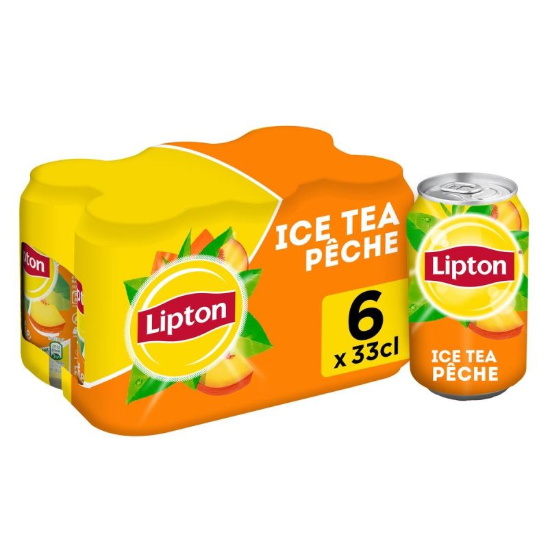 Lipton Ice Tea Boisson Au Thé Glacé Pêche : Le Pack De 6 Canettes 33Cl