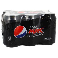 Pepsi Max Soda Sans Sucres : Le Pack De 6 Canettes 33Cl