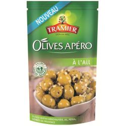 Tramier Olives Vertes Apéro À L'Ail : Le Sachet De 150 G