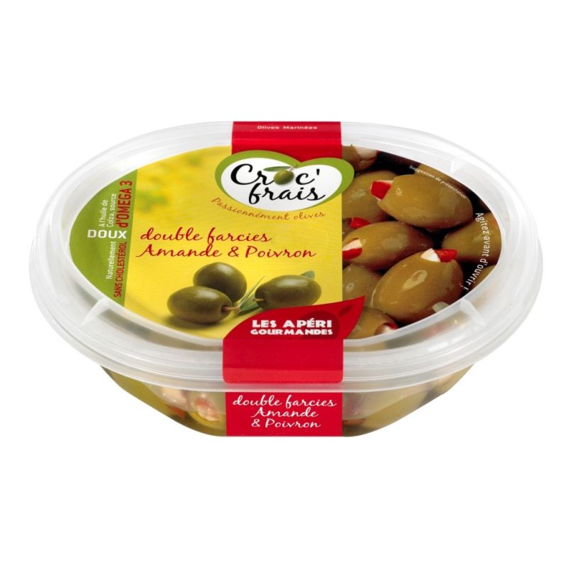 Croc'Frais Oliv Farci Amande/Poivron 200G