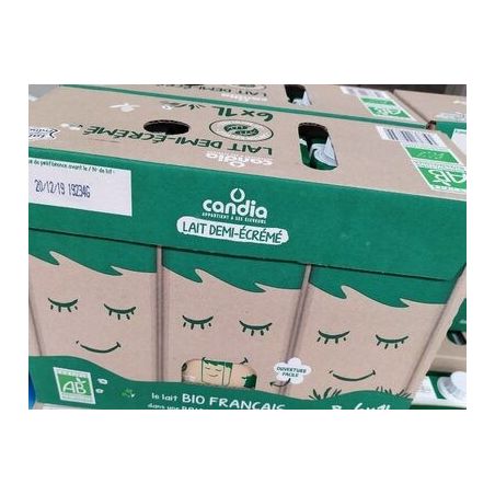 Candia Lait Demi-Ecrémé Bio : Le Pack De 6 Bouteilles 1L