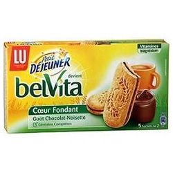 Lu Biscuits Petit Déjeuner Fourré Chocolat Noisette Belvita : La Boite De 253 G