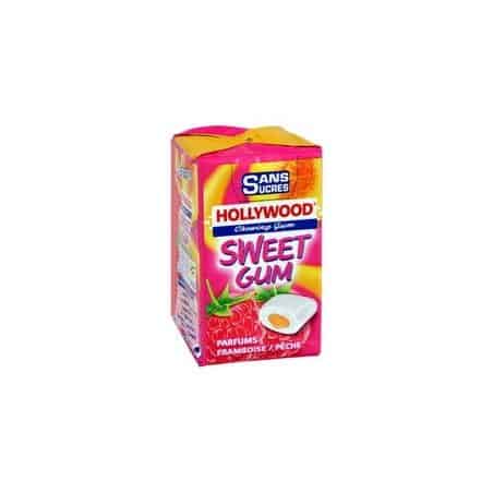 Hollywood Chewing Gum Sans Sucre Framboise Pêches X3
