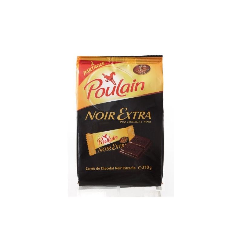 Poulain Noir Extra Carres 210G