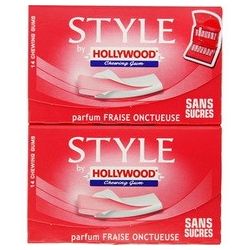 Hollywood 28 Gums Sans Sucre Fraises Onctueuses 54 G