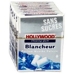 Hollywood Chewing Gum Blancheur Menthe Polaire S/Sucre10D
