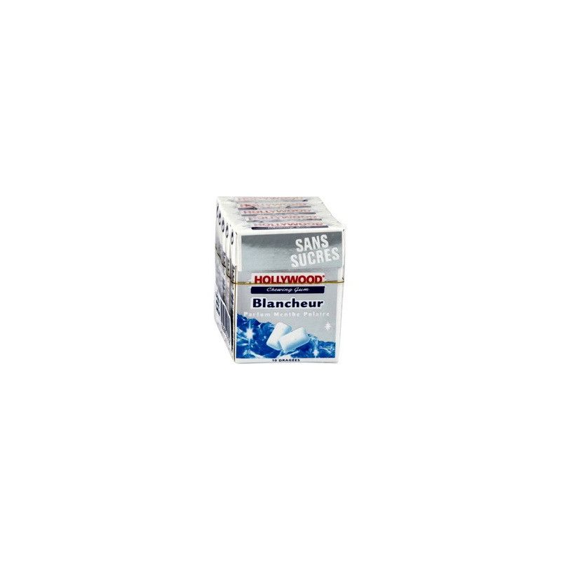 Hollywood Chewing Gum Blancheur Menthe Polaire S/Sucre10D