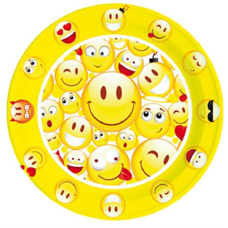 6 Assiettes 23Cm Smiley Carton