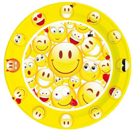 6 Assiettes 23Cm Smiley Carton
