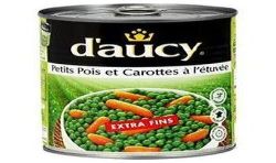 D'Aucy Petits Pois Carottes Extra Fins 4/4 : La Boite De 530 G