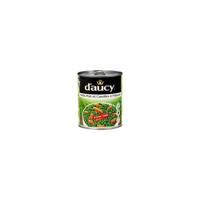 D'Aucy Petits Pois Carottes Extra Fins 4/4 : La Boite De 530 G