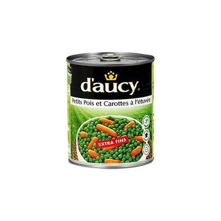 D'Aucy Petits Pois Carottes Extra Fins 4/4 : La Boite De 530 G