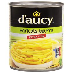 D'Aucy Haricots Beurre Extra Fins 4/4 : La Boite De 400 G