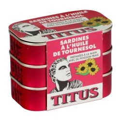 Titus Sardines À L Huile De Tournesol Les 3 Boites 125G