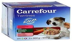 Carrefour 3X300G Terrines Pour Chiens Assortiment Viande/ Légumes Crf