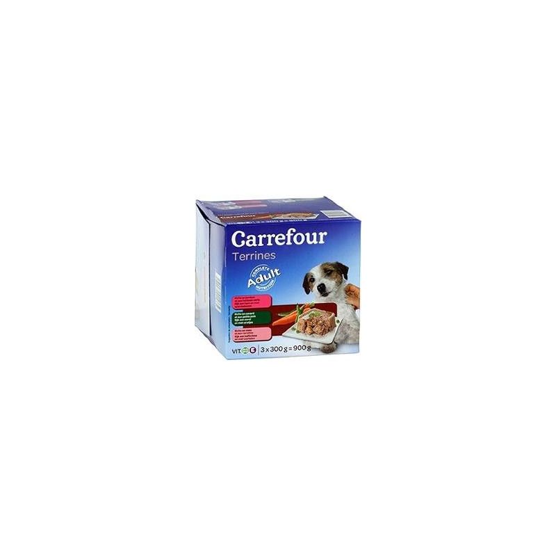 Carrefour 3X300G Terrines Pour Chiens Assortiment Viande/ Légumes Crf