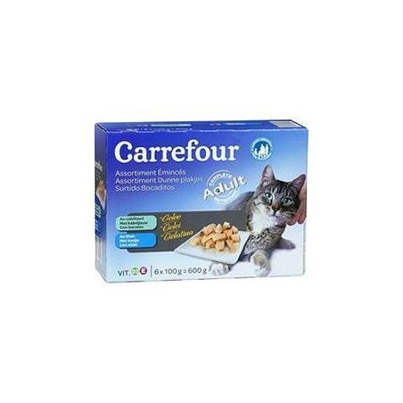 Carrefour 600G Emincees Gel.Pois.Chat Cr