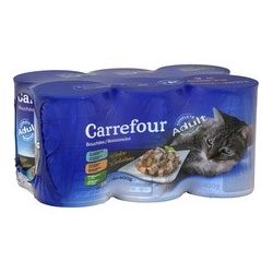Carrefour 6X1/2 Bouchee Gel.Ass.Chat Crf