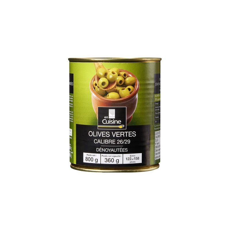 En Cuisine 4/4 Olives Vertes Denoyautées