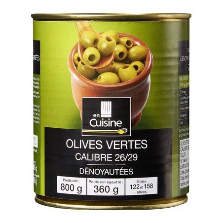 En Cuisine 4/4 Olives Vertes Denoyautées