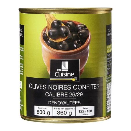 En Cuisine 4/4 Olives Noires Denoyautées
