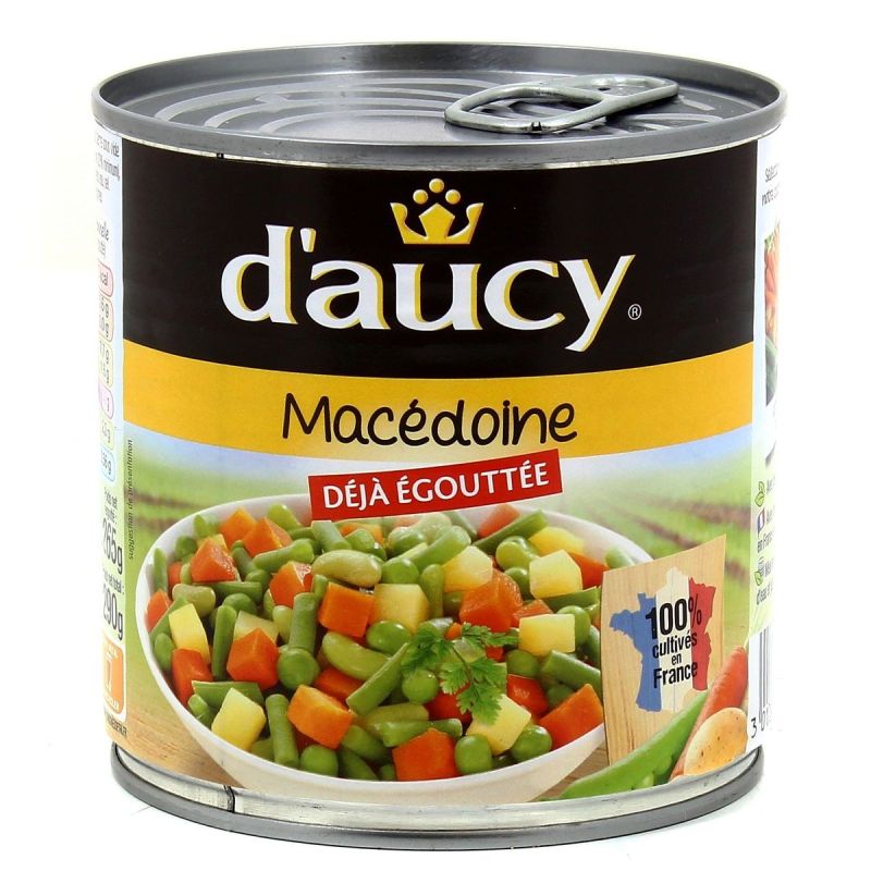 D'Aucy Macédoine Déjà Égouttée 1/2 : La Boite De 265 G Net Égoutté