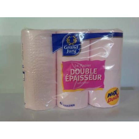Grand Jury 6 Rouleaux Papier Hygienique Rose 2 Plis
