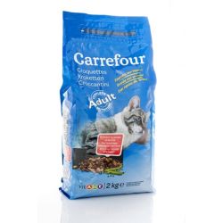 Carrefour 2Kg Croquettes Pour Chats Fourrées Aux Légumes Crf