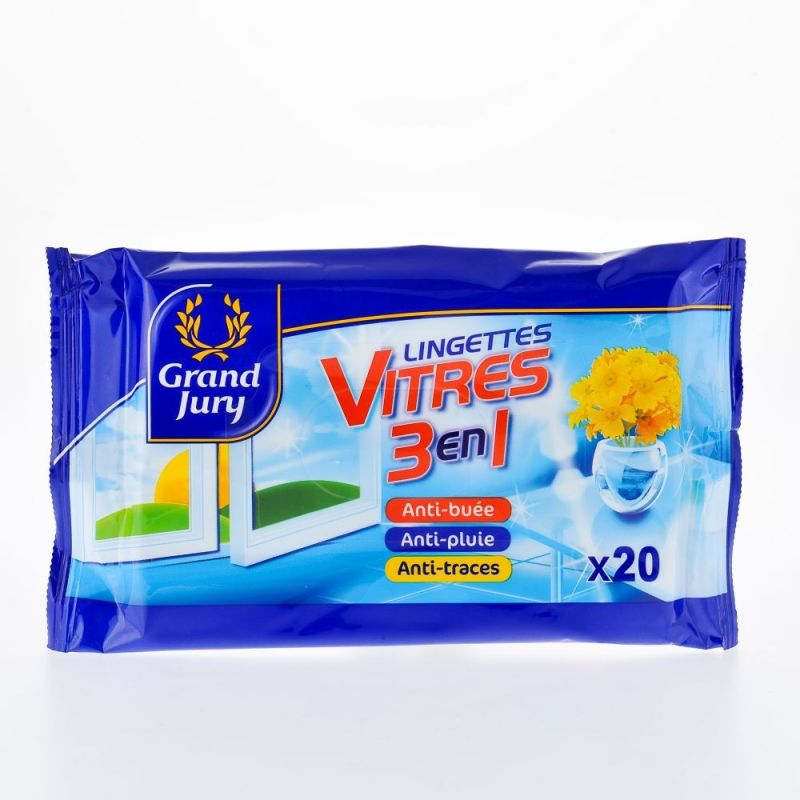 Grand Jury 20 Lingettes Vitres 3En1