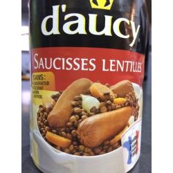 D'Aucy Bte 1/2 Saucisse Lentille Clean Label D Aucy
