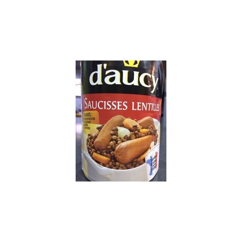 D'Aucy Bte 1/2 Saucisse Lentille Clean Label D Aucy