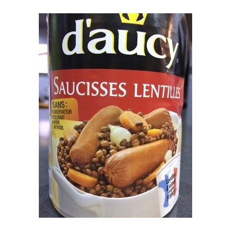 D'Aucy Bte 1/2 Saucisse Lentille Clean Label D Aucy