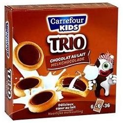 Carrefour Kids 225G Biscuits Trio Au Chocolat Lait Crf