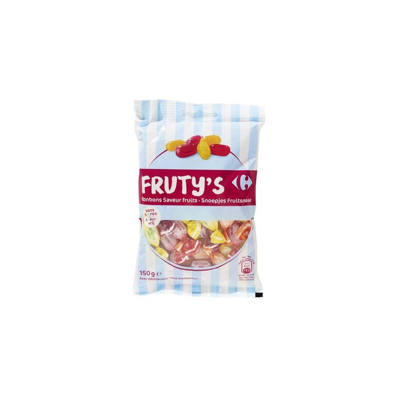 Carrefour 150G Sachet Bonbons Sans Sucres Fruit Crf