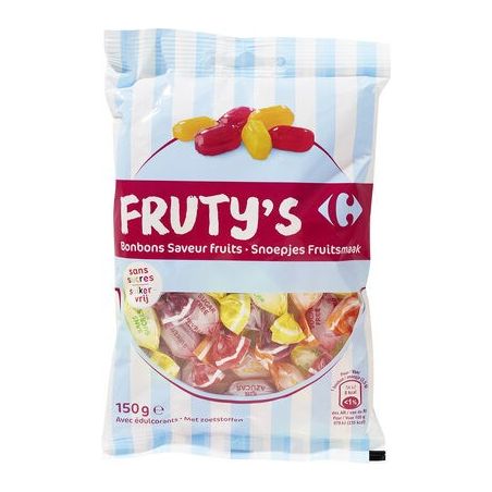 Carrefour 150G Sachet Bonbons Sans Sucres Fruit Crf